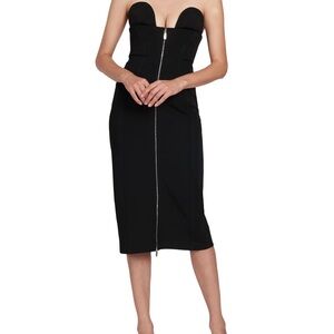 Off-White Black Strapless Midi Dress
